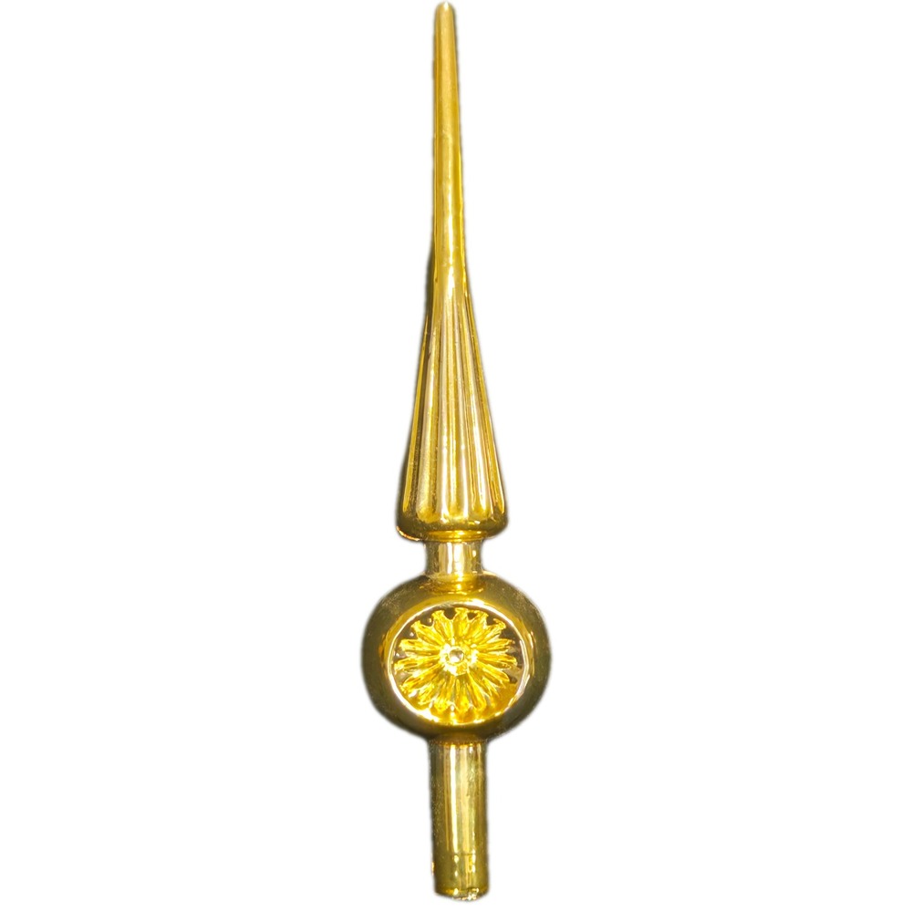 Vintage Bradford Gold Unbreakable Christmas Tree Topper Reflector Finial 10.5in